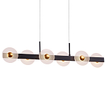 Линейный подвесной светильник с круглыми плафонами и золотистыми акцентами Aurelia Circles варинант исполнения - 1 | Loft Concept в Новосибирске