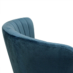 Барный стул со спинкой на 4-х деревянных ножках Синий Велюр Ava Charm варинант исполнения - 5 | Loft Concept в Новосибирске