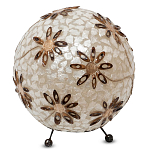 Настольная лампа из перламутра на металлическом каркасе Indonesian Ball варинант исполнения - 1 | Loft Concept в Новосибирске