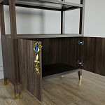 Стеллаж со стеклянными полками Elsa Dreams Walnut варинант исполнения - 5 | Loft Concept в Новосибирске