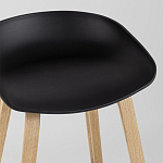 Барный стул на ножках из натурального дерева Boras Black варинант исполнения - 7 | Loft Concept в Новосибирске