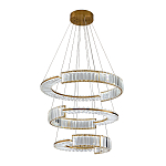 Светодиодная трехъярусная кольцевая люстра из хрусталя и стали с пультом для регулировки света Maude Crystal Light варинант исполнения - 1 | Loft Concept в Новосибирске