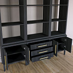 Модульный стеллаж Primo из трех составных элементов Черный дуб варинант исполнения - 4 | Loft Concept в Новосибирске