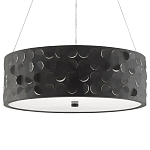 Люстра в форме цилиндра с чёрным фактурным абажуром Round Necklines варинант исполнения - 4 | Loft Concept в Новосибирске