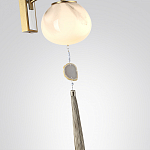 Бра с шарообразным плафоном из белого стекла с подвеской из камня Agatelle варинант исполнения - 5 | Loft Concept в Новосибирске