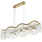 Линейная люстра с подвесками из хрусталя Ludivine Linear Chandelier варинант исполнения - 1 | Loft Concept в Новосибирске