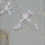 Обои ручная роспись Summer Night Blossom Colourway SC-122 on Wood Ash slub silk варинант исполнения - 2 | Loft Concept в Новосибирске