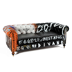 Диван Честерфильд граффити graffiti Orange Sofa натуральная кожа варинант исполнения - 2 | Loft Concept в Новосибирске