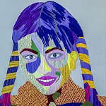 Картина с вышивкой Портрет wall panel People with the yellow ear 3 варинант исполнения - 2 | Loft Concept в Новосибирске