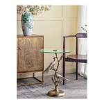 Столик с круглой стеклянной столешницей и корпусом в виде двух павлинов на ветке Table Two Peacocks варинант исполнения - 6 | Loft Concept в Новосибирске