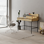 Стол письменный с выдвижным ящиком цвета древесины LEILA WORKING TABLE OAK ANTHRACITE варинант исполнения - 8 | Loft Concept в Новосибирске