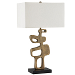 Настольная лампа с фигурным каркасом и прямоугольным тканевым абажуром Brutalist Profile варинант исполнения - 4 | Loft Concept в Новосибирске