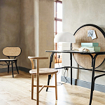 Письменный стол с круглой плетёной панелью для крепления заметок Allegory варинант исполнения - 2 | Loft Concept в Новосибирске