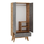 Шкаф с фасадом цвета серый бетон Grace of Furniture варинант исполнения - 2 | Loft Concept в Новосибирске