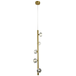 Подвесной светильник c 5-ю хрустальными плафонами Metal Tube Crystal Brass Hanging Lamp варинант исполнения - 2 | Loft Concept в Новосибирске