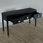 Дизайнерский Письменный стол Elsa Dreams Black с тремя ящиками варинант исполнения - 4 | Loft Concept в Новосибирске