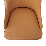 Стул оранжевый с высокой спинкой из искуственной кожи на серых металлических ножках Enigma Orange варинант исполнения - 3 | Loft Concept в Новосибирске