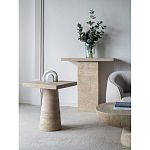 Столик приставной с квадратной столешницей Textured Cream Table варинант исполнения - 7 | Loft Concept в Новосибирске