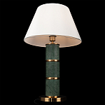 Настольная лампа на основании из зеленого мрамора с белым абажуром Noelia Green варинант исполнения - 4 | Loft Concept в Новосибирске