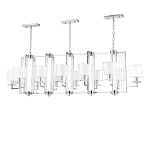 Люстра прямоугольной формы с 12-ю цилиндрическими плафонами из стекла Laurent варинант исполнения - 3 | Loft Concept в Новосибирске