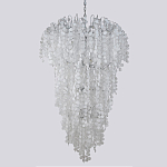 Люстра с прозрачными и белыми подвесками в виде лепестков FAIRYTREE Light варинант исполнения - 1 | Loft Concept в Новосибирске