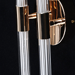 Бра с круглым основанием золотого цвета и двумя вертикальными плафонами Hex Scaffold варинант исполнения - 5 | Loft Concept в Новосибирске