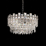 Круглая люстра с хрустальными подвесками на серебряном каркасе Gorgeous Crystal Light варинант исполнения - 1 | Loft Concept в Новосибирске