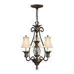 Люстра бронзового цвета с 3-мя кремовыми текстильными абажурами Hinkley варинант исполнения - 2 | Loft Concept в Новосибирске
