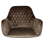 Барный стул со спинкой и подлокотниками на 4-х черных ножках Douglas Rhombus Коричневый Велюр варинант исполнения - 3 | Loft Concept в Новосибирске