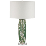 Настольная лампа керамическая с кремовым абажуром Scenic Column варинант исполнения - 5 | Loft Concept в Новосибирске