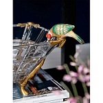 Чаша из прозрачного стекла на бронзовых ножках с фигурками попугаев Eden Garden варинант исполнения - 3 | Loft Concept в Новосибирске