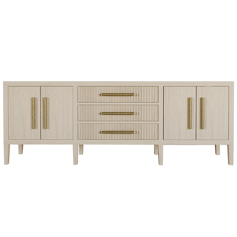 Большая VT-тумба Primo шпон Светлый дуб Древесина Золотой в Новосибирске | Loft Concept 