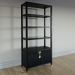 Стеллаж со стеклянными полками Elsa Dreams Black варинант исполнения - 1 | Loft Concept в Новосибирске