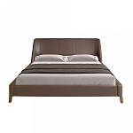 Кровать двуспальная с изголовьем из экокожи шоколадно-коричневого цвета Modern Look варинант исполнения - 4 | Loft Concept в Новосибирске