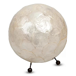 Настольная лампа из перламутра на металлическом каркасе Indonesian Egg варинант исполнения - 2 | Loft Concept в Новосибирске