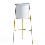 Кашпо из металла и латуни Elegance Elevated Planters белое варинант исполнения - 1 | Loft Concept в Новосибирске