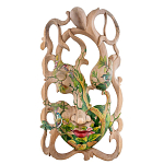 Маска деревянная резная расписная Tropical Paradise варинант исполнения - 1 | Loft Concept в Новосибирске