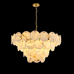 Люстра подвесная четырехъярусная с подвесками в форме дисков Cryptocrystalline Stone варинант исполнения - 1 | Loft Concept в Новосибирске