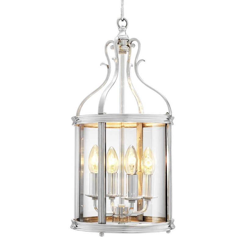 Люстра Eichholtz Lantern Princess Gracia Прозрачное Стекло Серебряный в Новосибирске | Loft Concept 