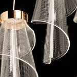 Люстра каскадная с 10-ю прозрачными плафонами Wave Line варинант исполнения - 8 | Loft Concept в Новосибирске