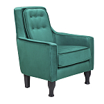 Кресло с мягкой обивкой из велюра на 4-х ножках из массива березы Scarlett Armchair green варинант исполнения - 1 | Loft Concept в Новосибирске