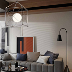 Торшер с изогнутым корпусом на бетонном основании Black Portland варинант исполнения - 4 | Loft Concept в Новосибирске