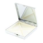 Таблетница карманная квадратная с 4-мя отделениями с зеркалом и накладкой из натурального камня Тигровый глаз Silver Stone Pillboxes варинант исполнения - 3 | Loft Concept в Новосибирске