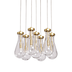 Люстра с 7-ю прозрачными плафонами из стекла в форме капли Lucid Rain  варинант исполнения - 1 | Loft Concept в Новосибирске