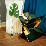 Дизайнерский журнальный стол фигурный золотого цвета Ufuri варинант исполнения - 3 | Loft Concept в Новосибирске