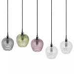 Подвесной светильник каскадный с 5-ю фактурными стеклянными плафонами Cascade with Relief Lampshades варинант исполнения - 2 | Loft Concept в Новосибирске