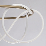 Люстра подвесная круглая золотого цвета с белыми изогнутыми световыми линиями Luke Lampco Tracer Lamp варинант исполнения - 6 | Loft Concept в Новосибирске