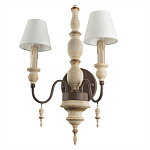 Бра с двумя конусовидными белыми тканевыми абажурами Terrain варинант исполнения - 3 | Loft Concept в Новосибирске