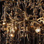 Подвесная люстра в виде ветвей деревьев золотого цвета с прозрачными подвесками-каплями 8 и 14 ламп Droplet Chandelier варинант исполнения - 7 | Loft Concept в Новосибирске