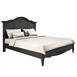 Кровать черная из массива бука с основанием и жестким изголовьем Black Provence варинант исполнения - 1 | Loft Concept в Новосибирске